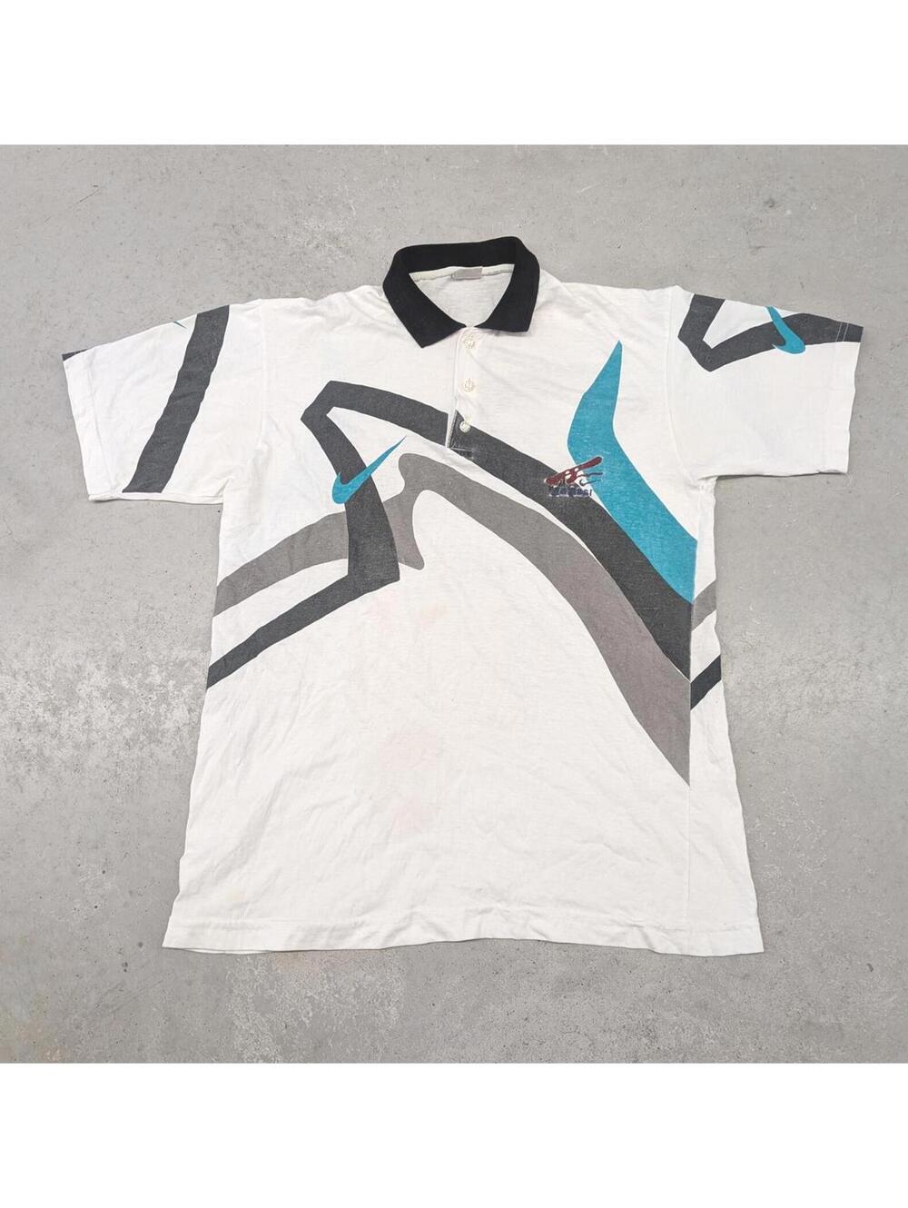 Rare Vintage 90s Andre Agassi Nike Boot Tennis Polo Shirt